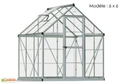 Serre De Jardin Polycarbonate Harmony Palram - Canopia Argent -Garanti Jardin Magasin serre jardin palram canopia harmony silver 6x6 1