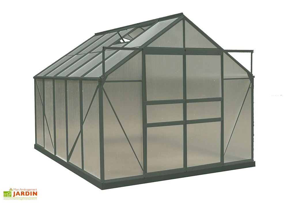 Serre De Jardin Polycarbonate 7,44m² Avec Base + 2 Lucarnes 4 Serre De Jardin Polycarbonate 7,44m² Avec Base + 2 Lucarnes – Image 2