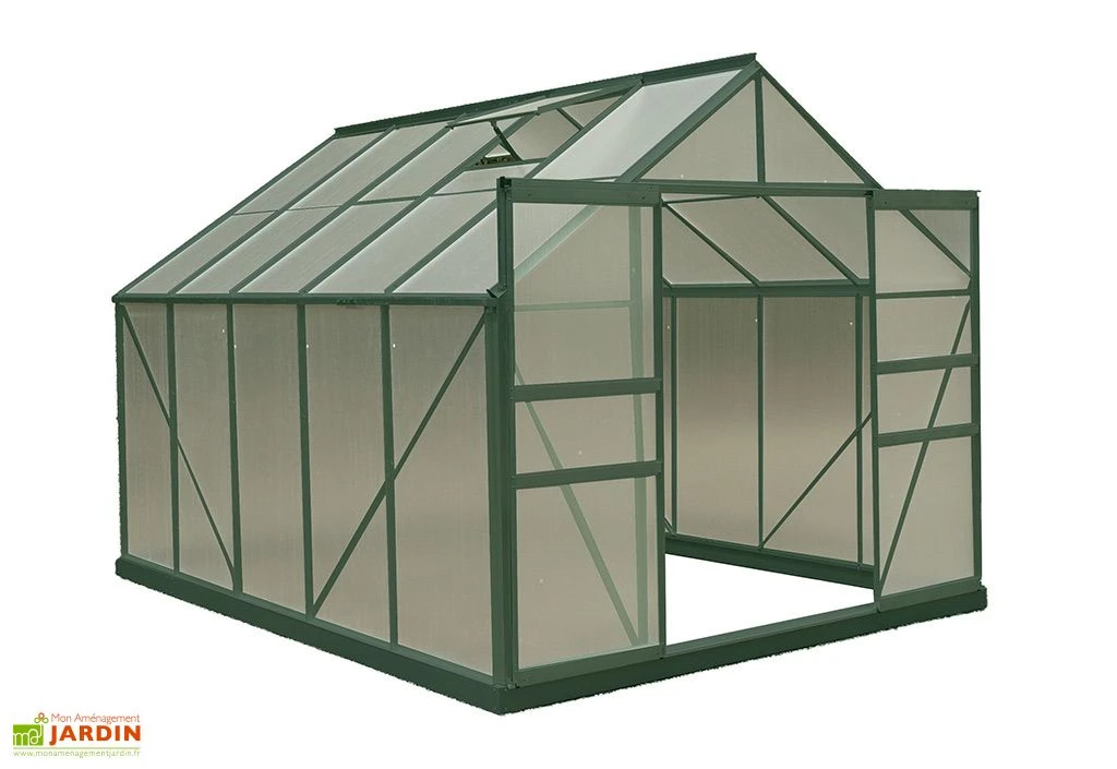 Serre De Jardin Polycarbonate 7,44m² Avec Base + 2 Lucarnes 3 Serre De Jardin Polycarbonate 7,44m² Avec Base + 2 Lucarnes