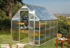 Serre De Jardin Grise Polycarbonate Aluminium 2,5 X 2 M – Mythos 6x8 -Garanti Jardin Magasin serre jardin polycarbonate aluminium gris mythos palram 2x2m 2