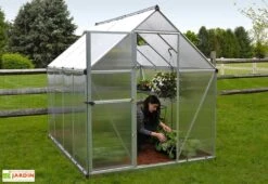Serre De Jardin Grise Polycarbonate Aluminium 2,5 X 2 M – Mythos 6x8 -Garanti Jardin Magasin serre jardin polycarbonate aluminium gris mythos palram 2x2m 5