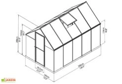 Serre De Jardin Grise Polycarbonate Aluminium 3 X 2 M – Mythos 6x10 -Garanti Jardin Magasin serre jardin polycarbonate aluminium gris mythos palram 3x2m
