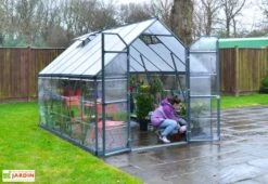 Serre De Jardin En Aluminium Et Polycarbonate Balance – Gris -Garanti Jardin Magasin serre jardin polycarbonate balance grey canopia