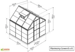 Serre De Jardin Polycarbonate Harmony Palram - Canopia Verte 12 Serre De Jardin Polycarbonate Harmony Palram - Canopia Verte -Garanti Jardin Magasin serre jardin polycarbonate green palram harmony 6x6 1