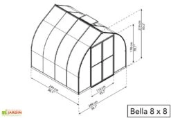 Serre De Jardin En Aluminium Et Polycarbonate Bella - Argent 11 Serre De Jardin En Aluminium Et Polycarbonate Bella - Argent -Garanti Jardin Magasin serre jardin polycarbonate palram bella 8x8 2