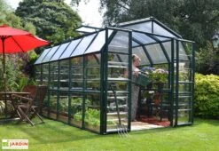 Serre De Jardin Polycarbonate Et PVC 10 M² – Grand Gardener 8x12 -Garanti Jardin Magasin serre jardin pvc vert polycarbonate transparent grand gardener 8x12 2