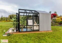 Serre De Jardin En Bois Et Verre Trempé Avec Panneaux Occultants – Jasmin -Garanti Jardin Magasin serre jardin stali design 05