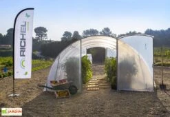 Serre De Jardin Tunnel Richel 4,5x6 Ep 2x180µ 2 Portes