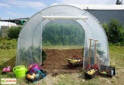 Serre Tunnel Richel En Polyéthylène 2 X 180 µ - 1 Porte Zippée (9 M²) -Garanti Jardin Magasin serre jardin tunnel polyethylene 1 porte 9 m2