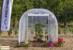 Serre De Jardin Tunnel Richel 2x3 Pied Droit 2x180µ 1 Porte -Garanti Jardin Magasin serre jardin tunnel richel 2x3m pied droit 1porte 2