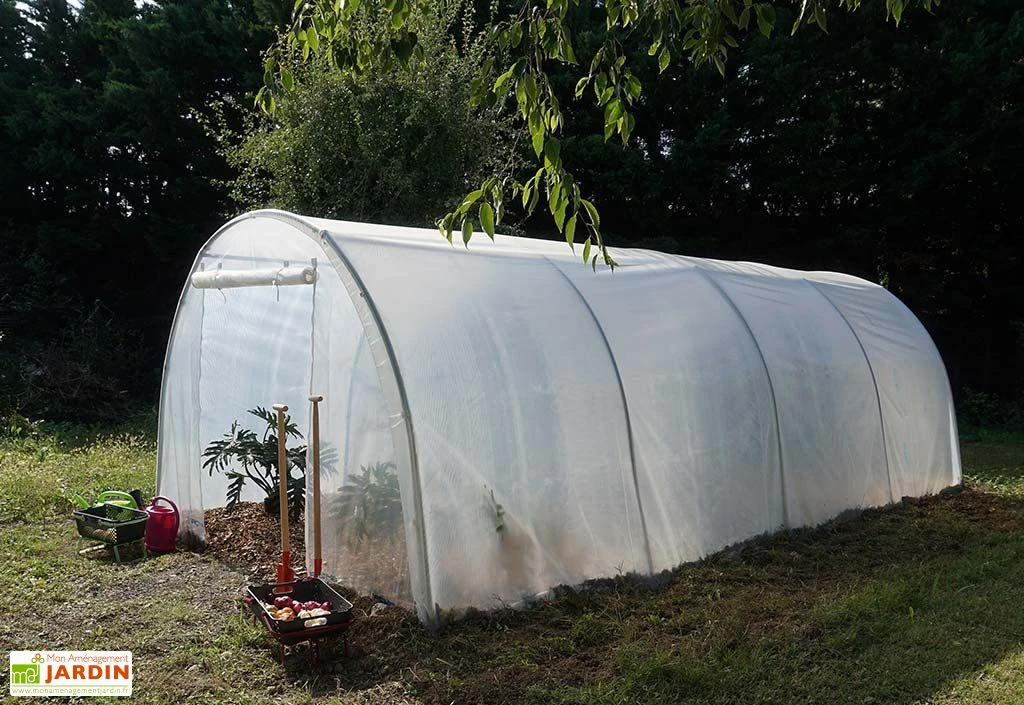 Serre De Jardin Tunnel Richel En Polyéthylène 2 X 180 µ - 2 Portes Zippées (18 M²) 4 Serre De Jardin Tunnel Richel En Polyéthylène 2 X 180 µ - 2 Portes Zippées (18 M²) – Image 2