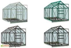 Serre Jardin Aluminium Verre Ivy 5 M² – Plusieurs Coloris -Garanti Jardin Magasin serre jardin verre aluminium ivy introgrow