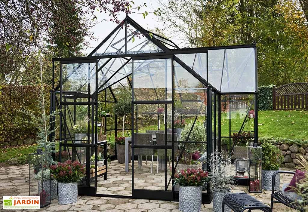 Halls Serre De Jardin En Aluminium Et Verre Trempé Garden Room 12,9 M² 3 Halls Serre De Jardin En Aluminium Et Verre Trempé Garden Room 12,9 M²