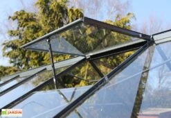 Serre De Jardin En Verre Trempé Grise Avec Base 4,65 M² -Garanti Jardin Magasin serre verre trempe aluminium 5 1
