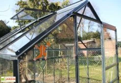 Serre De Jardin En Verre Trempé Grise Avec Base 5,77 M² -Garanti Jardin Magasin serre verre trempe aluminium 7