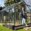 Serre De Jardin En Verre Trempé Grise Avec Base 4,65 M² -Garanti Jardin Magasin serre verre trempe aluminium 1