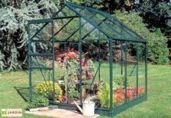 Halls Serre De Jardin En Aluminium Et Verre Trempé Popular 66 - 3,8 M² -Garanti Jardin Magasin serre verre trempe popular 66 vert