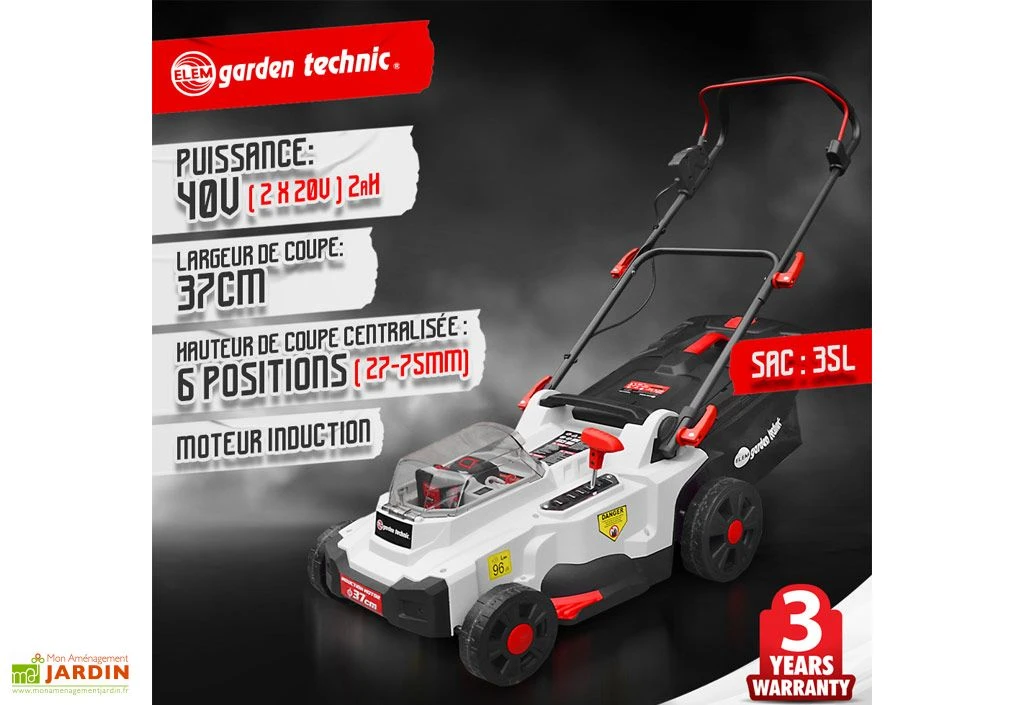 Tondeuse à Gazon Électrique Sans Fil + 2 Batteries 20V 5 Tondeuse à Gazon Électrique Sans Fil + 2 Batteries 20V – Image 3