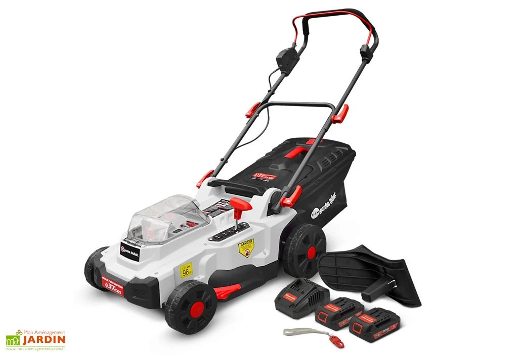 Tondeuse à Gazon Électrique Sans Fil + 2 Batteries 20V 3 Tondeuse à Gazon Électrique Sans Fil + 2 Batteries 20V