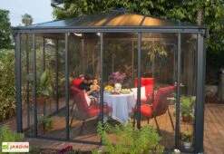 Jardin D’Hiver En Aluminium Et Polycarbonate 9 M² – LEDRO 3000 -Garanti Jardin Magasin tonnelle fermee jardin hiver ledra aluminium gris polycarbonate 10m2 3