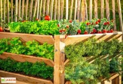 Tour De Culture Verticale En Bois De Mélèze 91 X 124 X 73 Cm -Garanti Jardin Magasin tour culture bois meleze