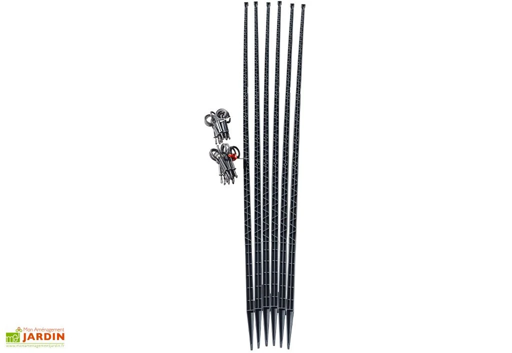 Tuteur Avec Attaches Mikado Anthracite 150 Cm (Lot De 6) 3 Tuteur Avec Attaches Mikado Anthracite 150 Cm (Lot De 6)