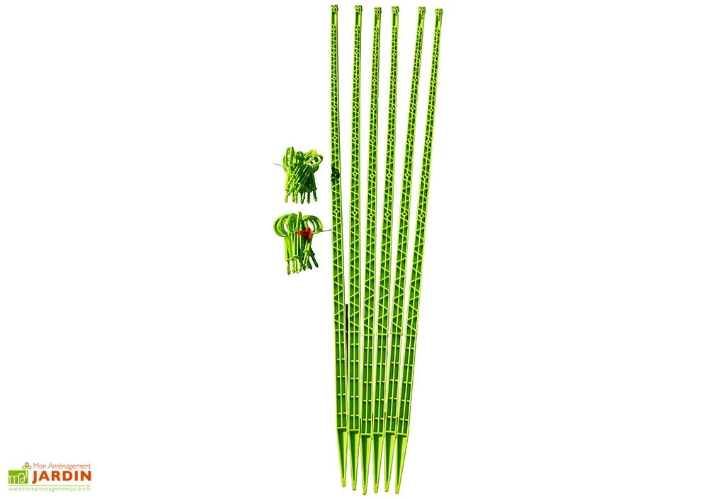 Tuteur Avec Attaches Mikado Vert Anis 150 Cm (Lot De 6) 3 Tuteur Avec Attaches Mikado Vert Anis 150 Cm (Lot De 6)